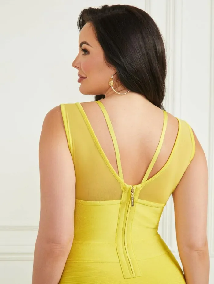 Women Itzel Bandage Dress Green Sheen Marciano Dresses Women Itzel Bandage Dress Green Sheen Marciano Dresses