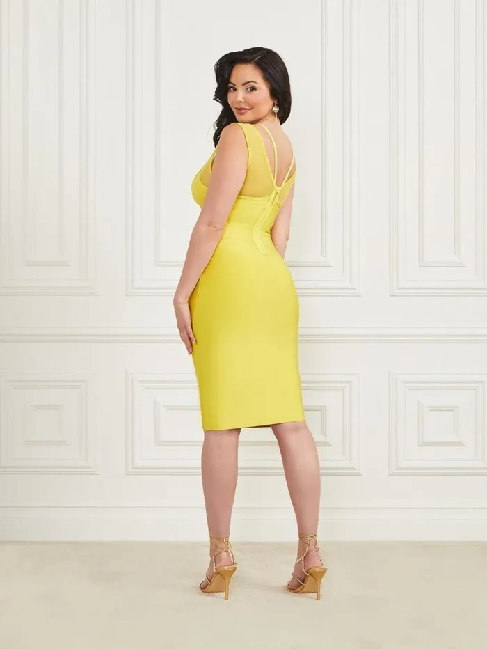 Women Itzel Bandage Dress Green Sheen Marciano Dresses Women Itzel Bandage Dress Green Sheen Marciano Dresses