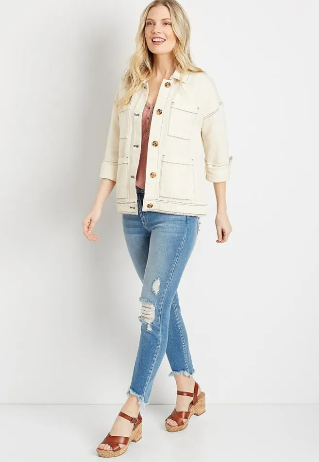 Women Ivory Utility Jacket Maurices Tops