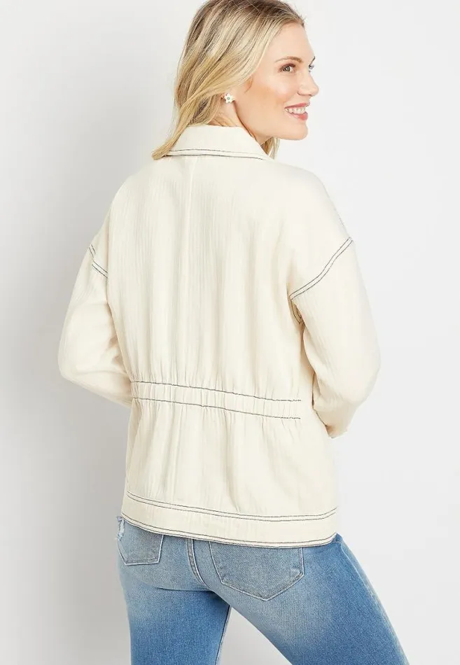 Women Ivory Utility Jacket Maurices Tops