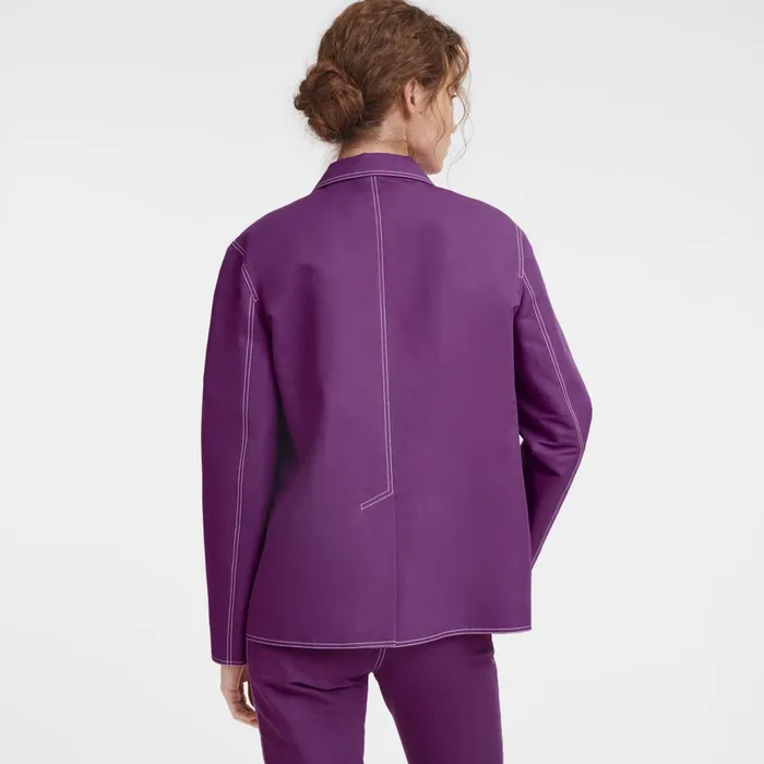 Women Jacket Violet Longchamp Coats and Jackets