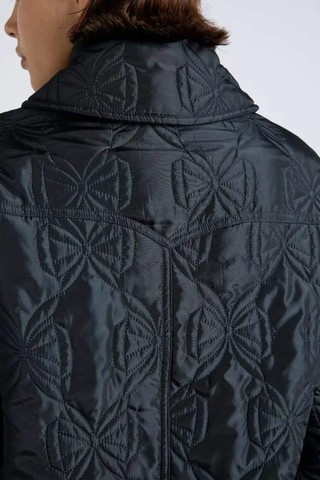 Women Jackets and Coats Damson Madder Aubrey Quilted Coat Black Bows
