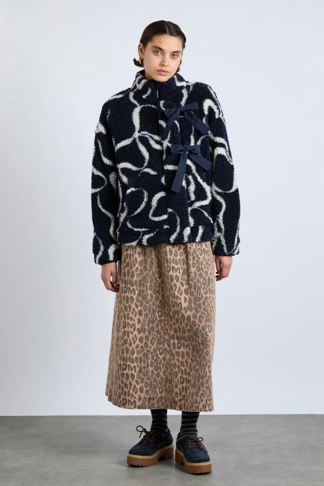 Women Jackets and Coats Damson Madder Ingrid Borg Jacket Navy Bows