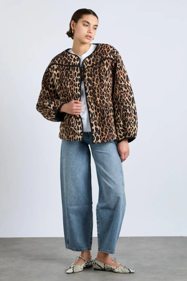 Women Jackets and Coats Damson Madder Macy Quilted Jacket 8211 Leopard