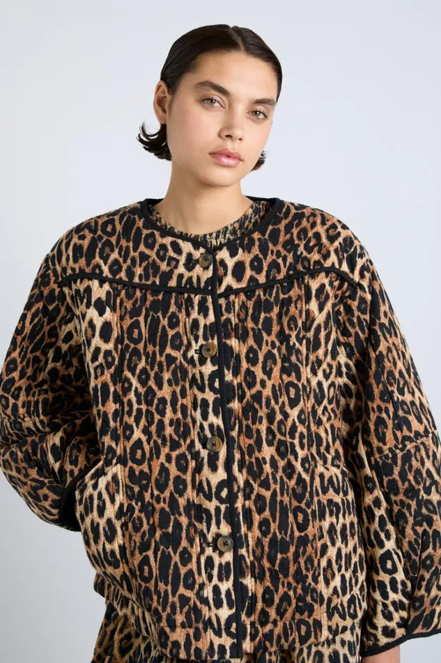 Women Jackets and Coats Damson Madder Macy Quilted Jacket 8211 Leopard