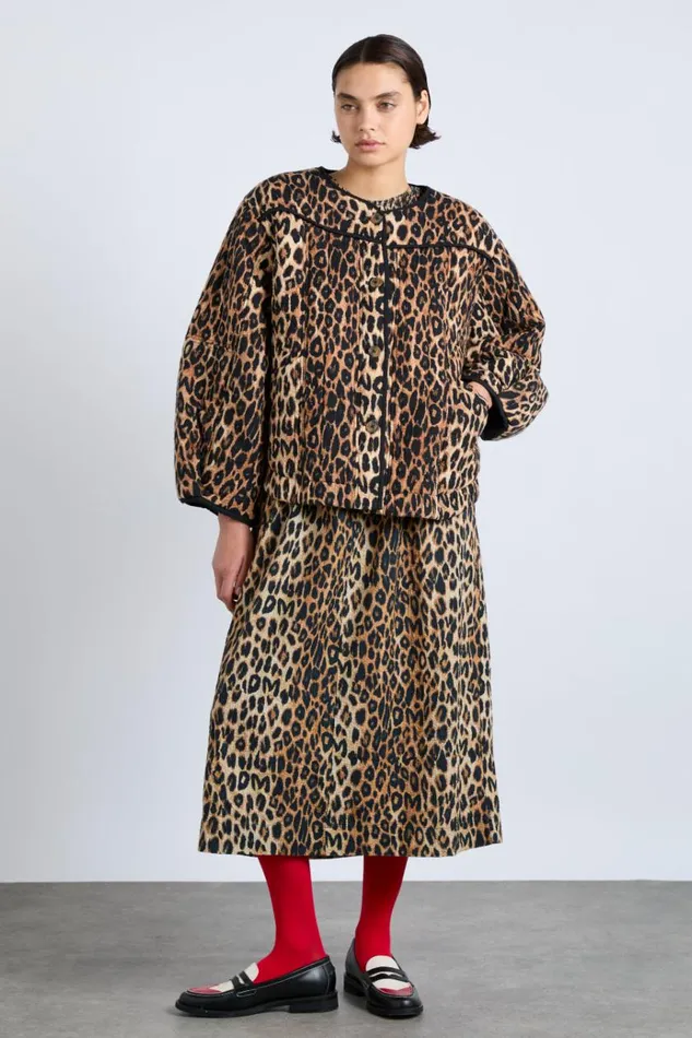 Women Jackets and Coats Damson Madder Macy Quilted Jacket 8211 Leopard