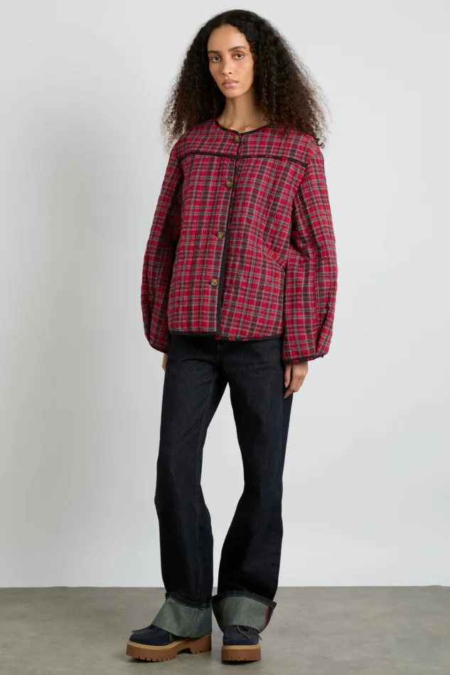 Women Jackets and Coats Damson Madder Macy Quilted Jacket 8211 Red Check
