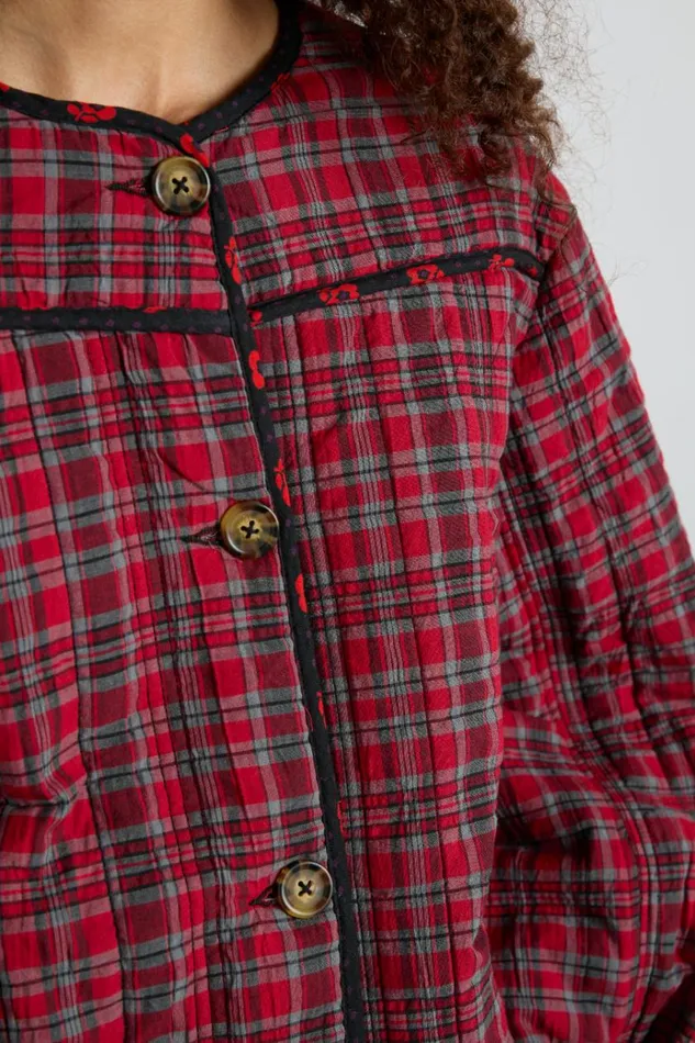 Women Jackets and Coats Damson Madder Macy Quilted Jacket 8211 Red Check