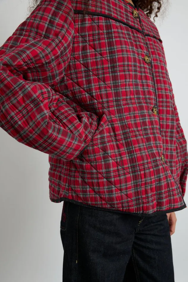 Women Jackets and Coats Damson Madder Macy Quilted Jacket 8211 Red Check