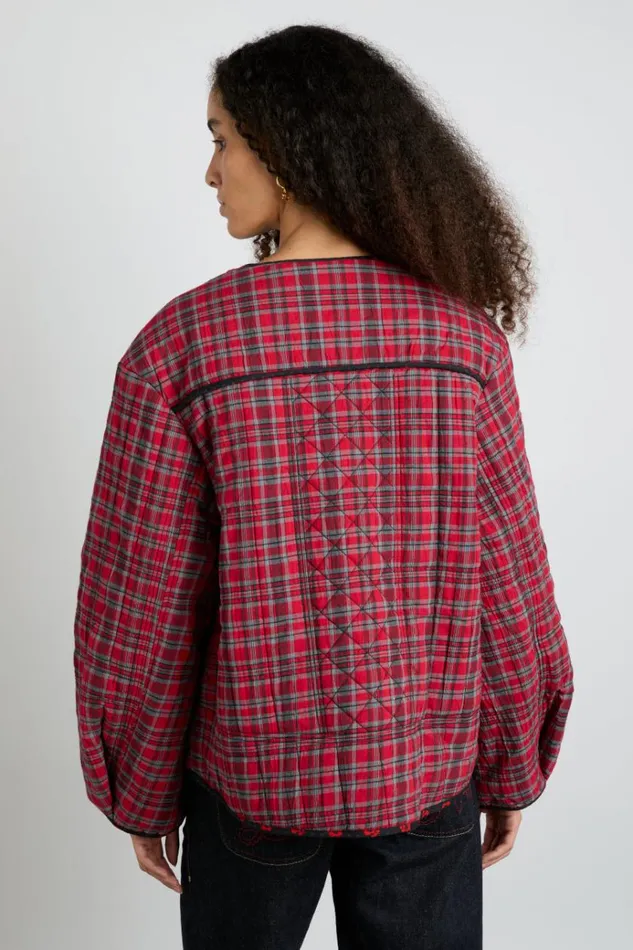Women Jackets and Coats Damson Madder Macy Quilted Jacket 8211 Red Check