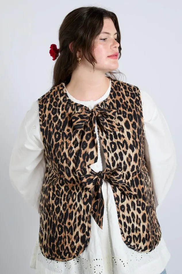 Women Jackets and Coats Damson Madder Tilly Gilet 8211 Leopard