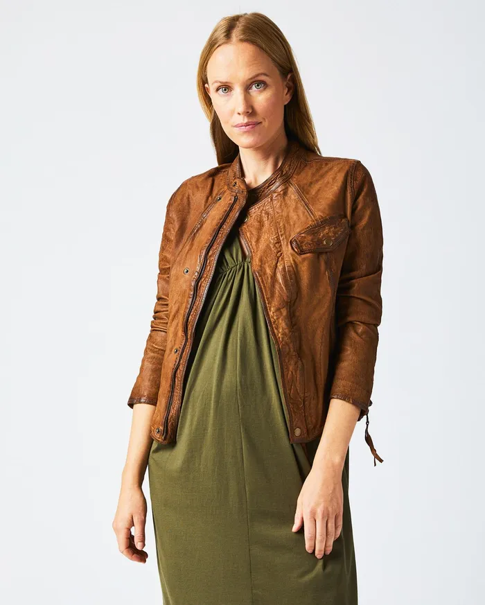 Women Jackets and Outerwear Billy Reid Biker Jacket Brown