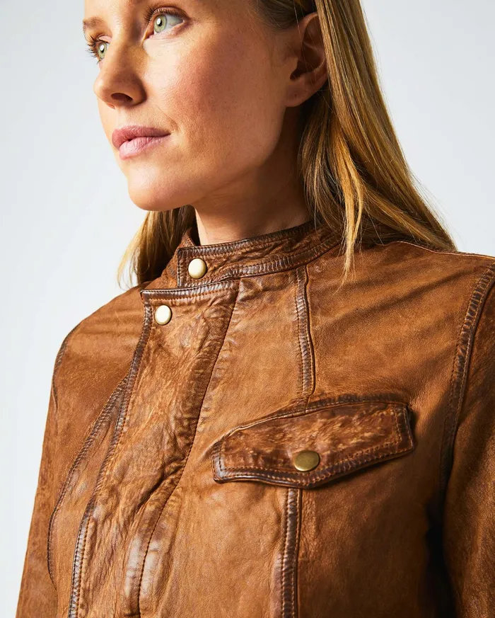 Women Jackets and Outerwear Billy Reid Biker Jacket Brown