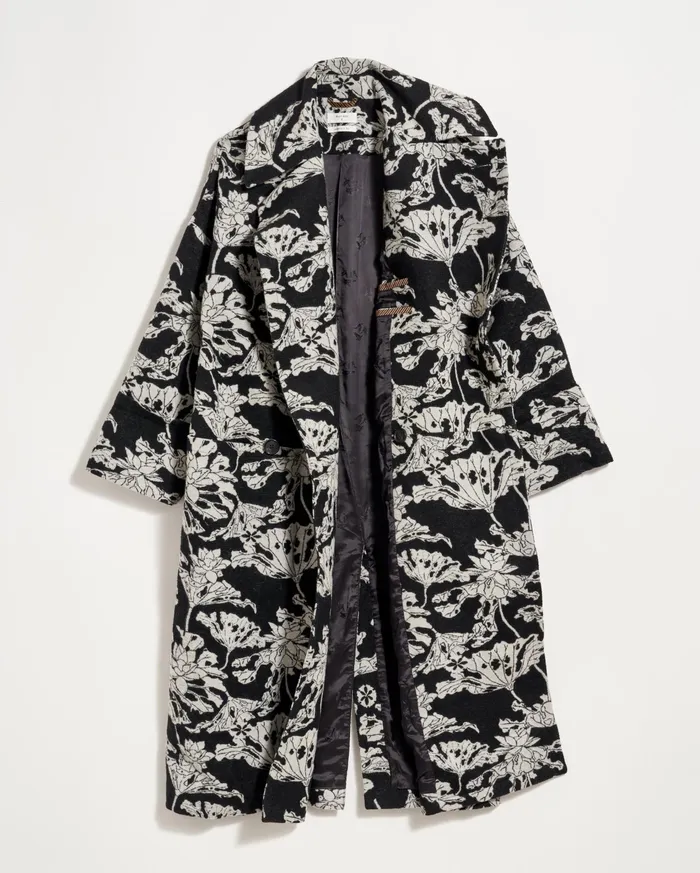 Women Jackets and Outerwear Billy Reid Cocoon Coat Custom Blackwhite