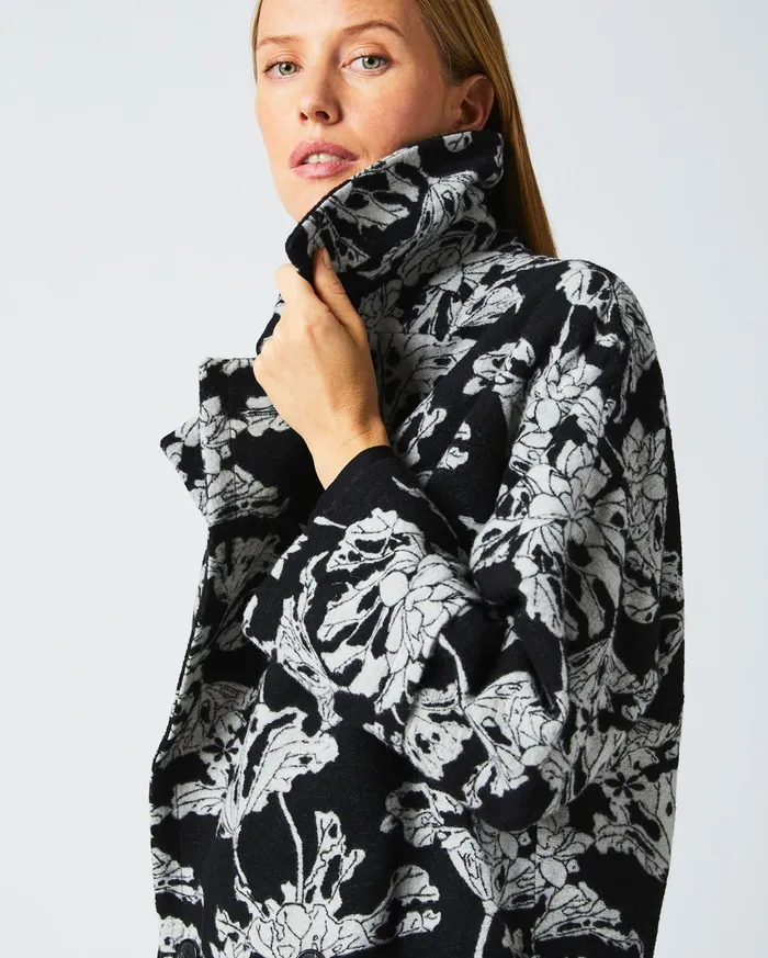 Women Jackets and Outerwear Billy Reid Cocoon Coat Custom Blackwhite
