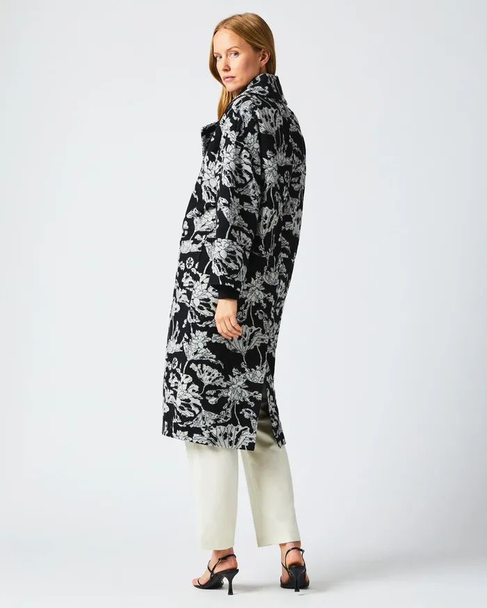 Women Jackets and Outerwear Billy Reid Cocoon Coat Custom Blackwhite