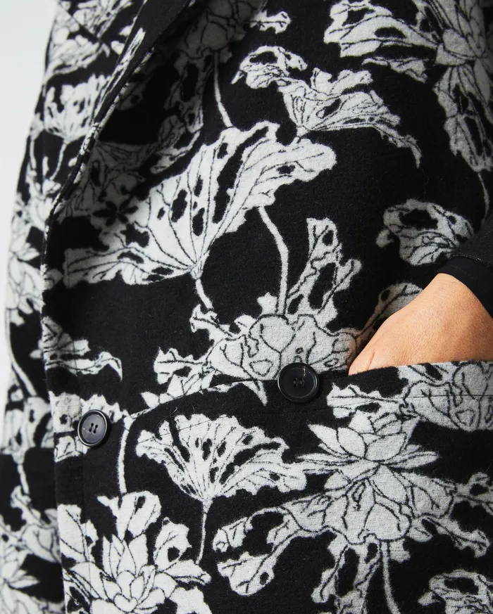 Women Jackets and Outerwear Billy Reid Cocoon Coat Custom Blackwhite