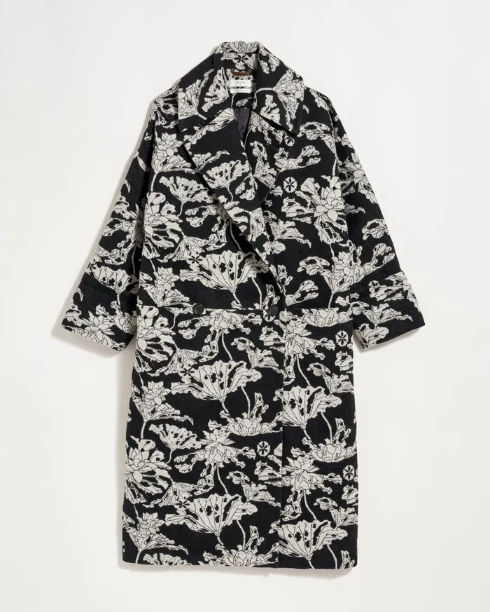 Women Jackets and Outerwear Billy Reid Cocoon Coat Custom Blackwhite