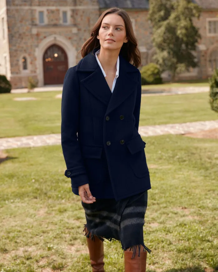 Women Jackets and Outerwear Billy Reid Women039s Bond Peacoat Navytopaz