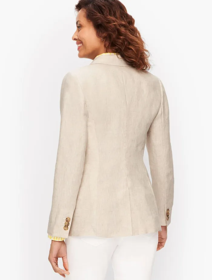 Women Jackets And Blazers Talbots Classic Linen Blazer Flax