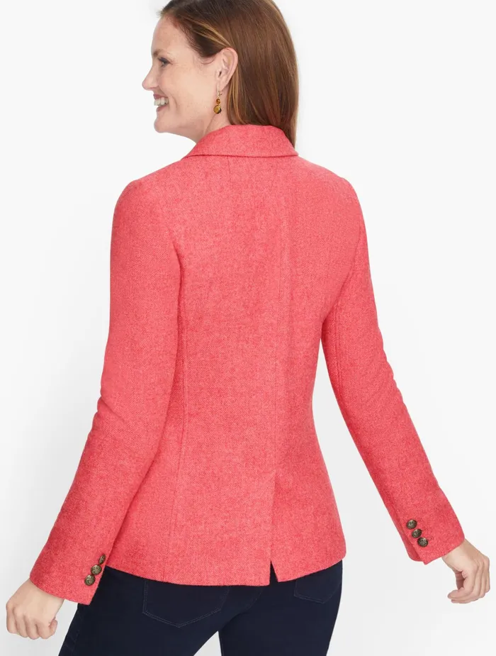 Women Jackets And Blazers Talbots Classic Shetland Blazer Darling Pink