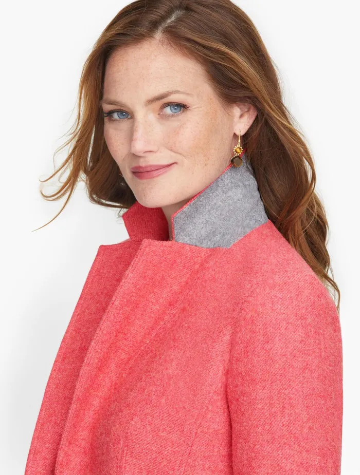 Women Jackets And Blazers Talbots Classic Shetland Blazer Darling Pink