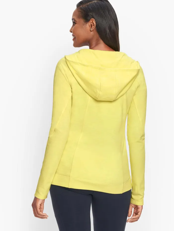 Women Jackets And Blazers Talbots Comfort Plush Hooded Jacket Citrus Honey