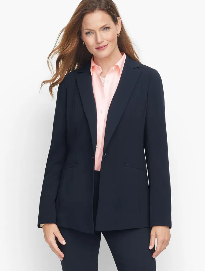 Women Jackets And Blazers Talbots Easy Travel Single Button Blazer Black