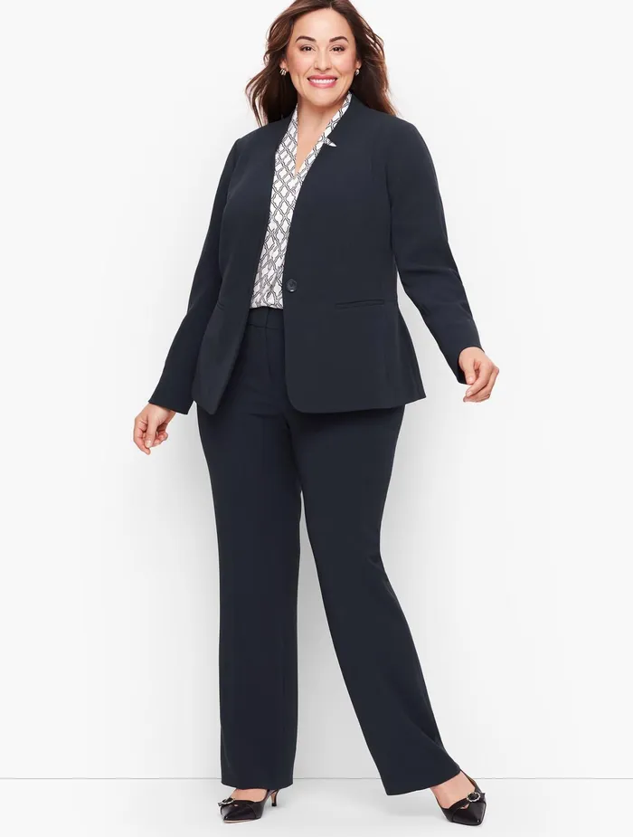 Women Jackets And Blazers Talbots Easy Travel Stand Collar Blazer Black