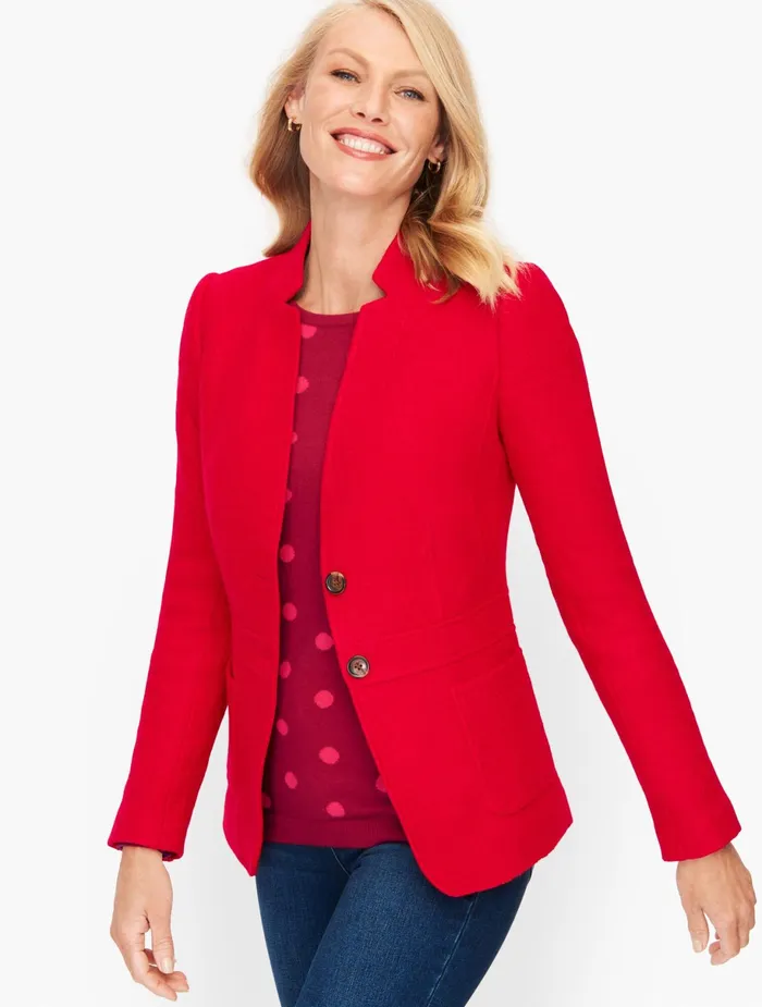 Women Jackets And Blazers Talbots Feminine Boiled Wool Blazer