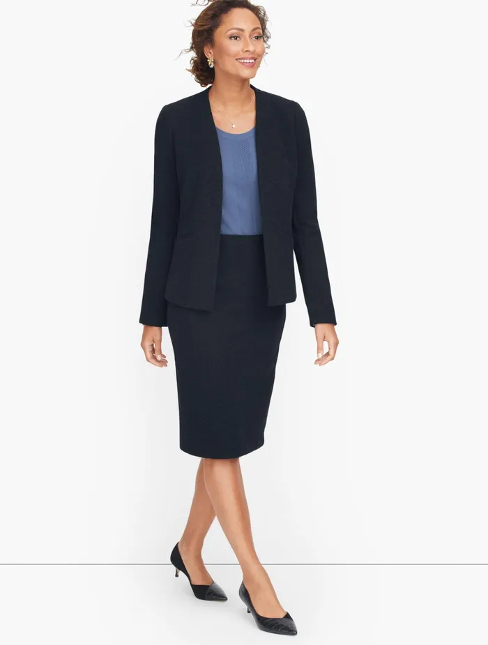 Women Jackets And Blazers Talbots Knit Tweed Open Front Jacket Navyblack Melange Women Jackets And Blazers Talbots Knit Tweed Open Front Jacket Navyblack Melange