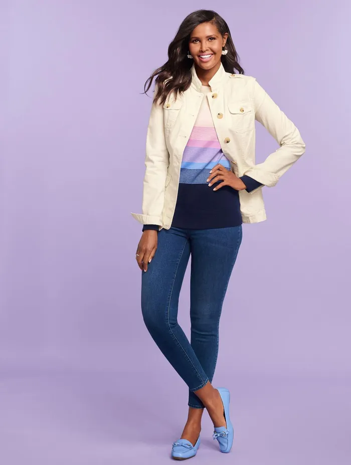 Women Jackets And Blazers Talbots Military Inspired Jacket Ivory