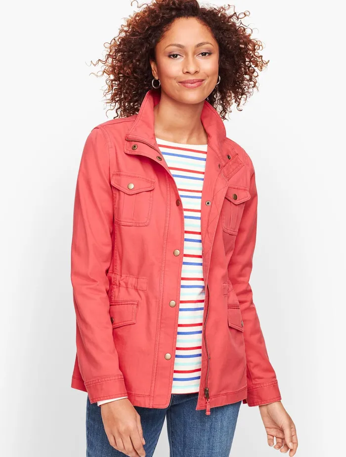 Women Jackets And Blazers Talbots Safari Jacket Rhubarb