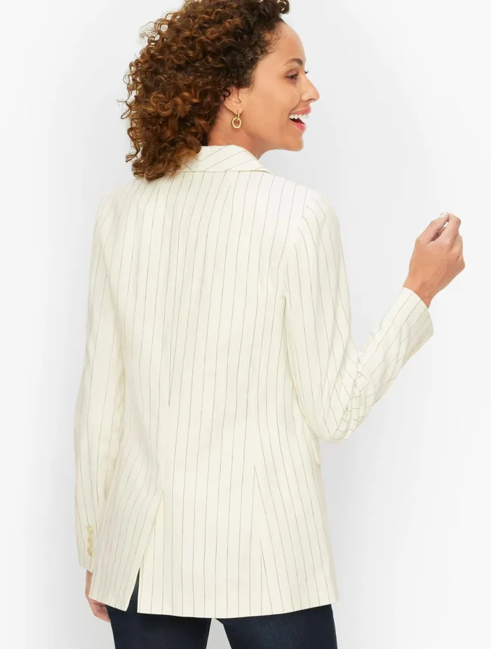 Women Jackets And Blazers Talbots Shawl Collar Blazer Ivoryblack