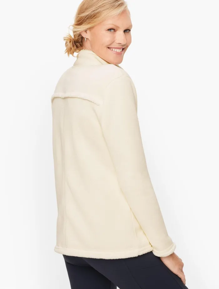 Women Jackets And Blazers Talbots Sherpa Yoke Trim Jacket