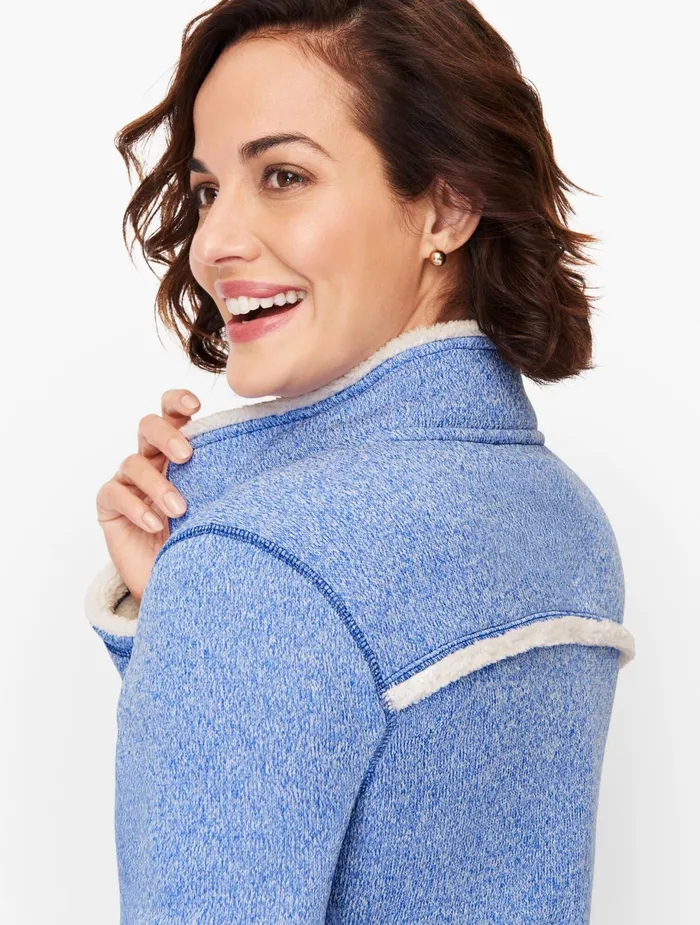 Women Jackets And Blazers Talbots Sherpa Yoke Trim Jacket