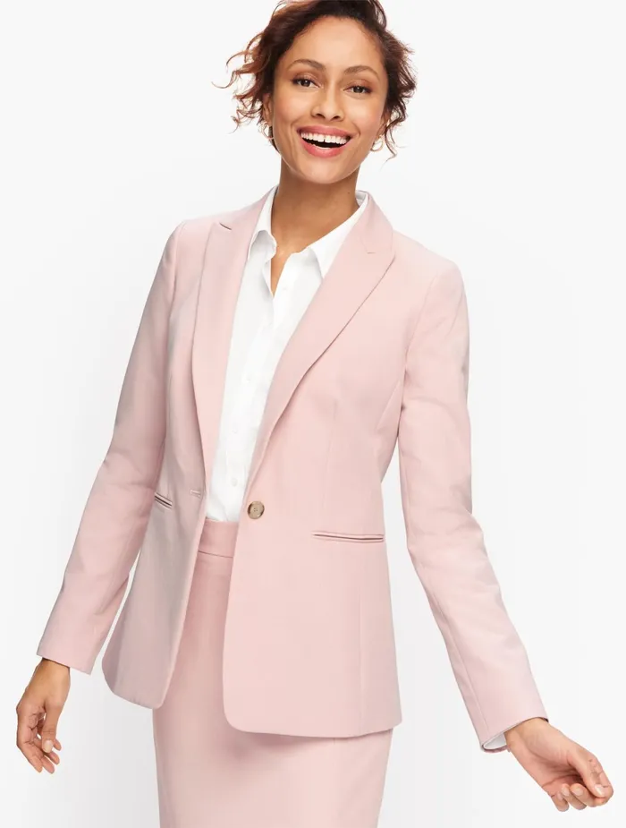 Women Jackets And Blazers Talbots Urban Twill Blazer Dove Pink