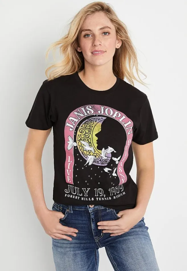 Women Janis Joplin Oversized Graphic Tee Maurices Tops