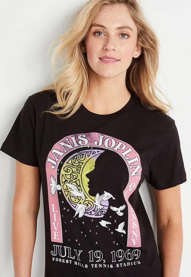 Women Janis Joplin Oversized Graphic Tee Maurices Tops
