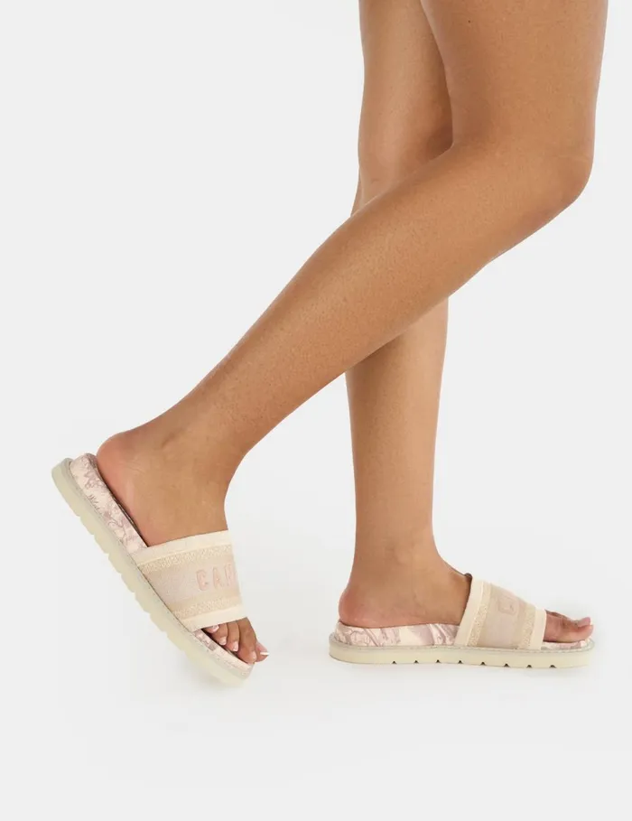 Women Jet Set Stone Cannes Embroidered Sandals Neutral Public Desire Holiday