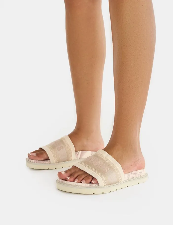 Women Jet Set Stone Cannes Embroidered Sandals Neutral Public Desire Holiday