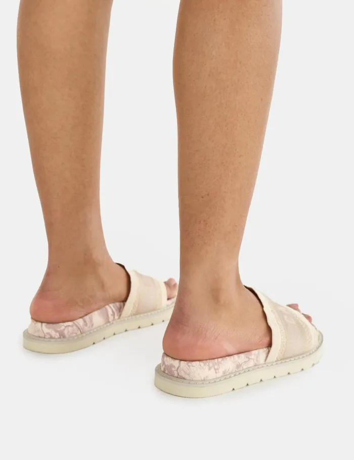 Women Jet Set Stone Cannes Embroidered Sandals Neutral Public Desire Holiday