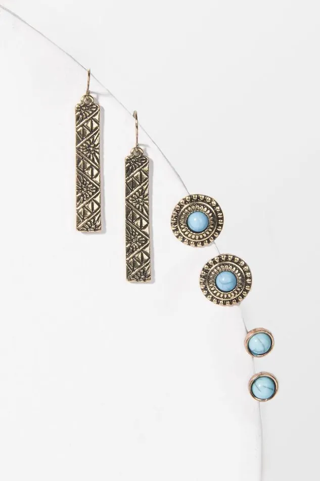 Women Jewellery Cupshe Gossip Boho Geometric Print Earrings Multicolor