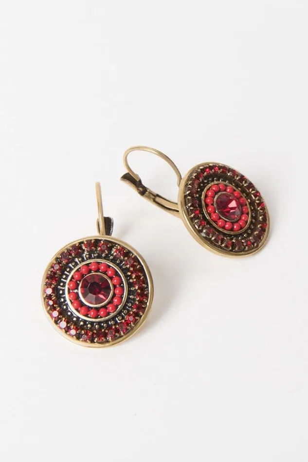 Women Jewellery Cupshe Gossip Red Boho Geometric Round Earrings Red