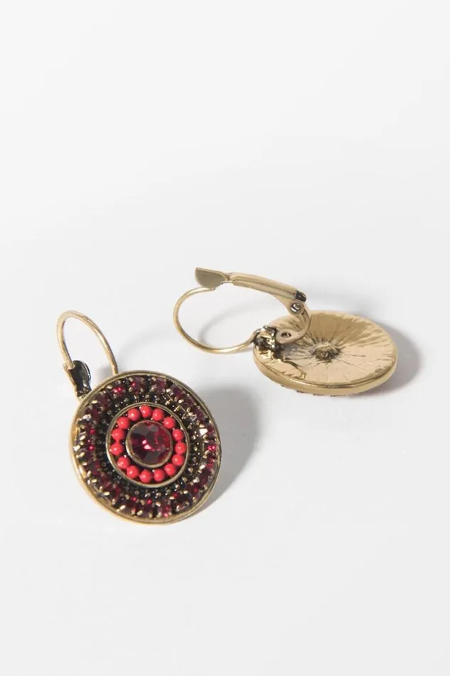 Women Jewellery Cupshe Gossip Red Boho Geometric Round Earrings Red