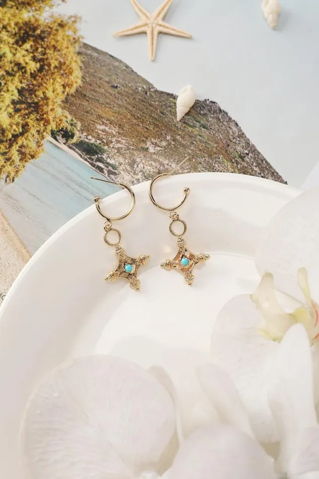 Women Jewellery Cupshe Katerina Geometric Print Cross Earring Multicolor