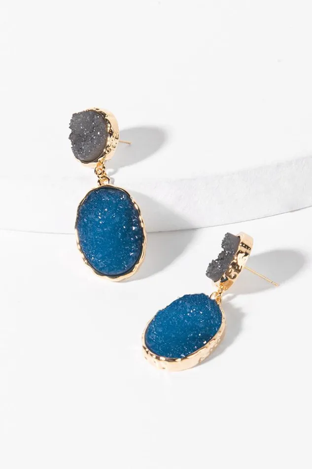 Women Jewellery Cupshe Trunk Bay Cobalt Minimalism Geometric Earrings Multicolor