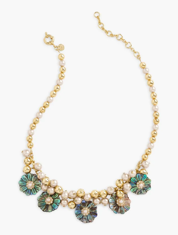 Women Jewelry Talbots Abalone Shell Statement Necklace Abalone12k Gold