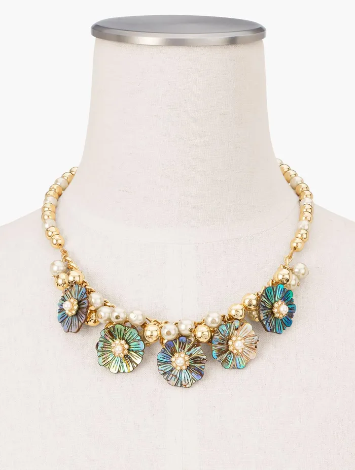 Women Jewelry Talbots Abalone Shell Statement Necklace Abalone12k Gold