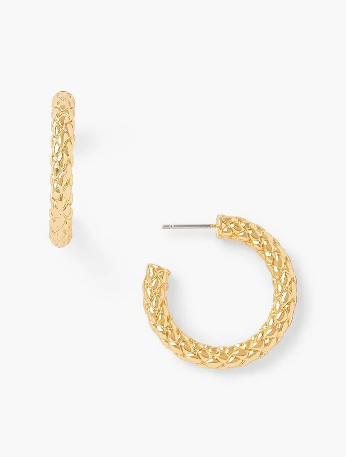 Women Jewelry Talbots Basket Hoop Earrings Metal12k Gold
